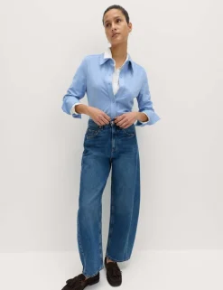 Faux Suede Collared Button Through Shirt