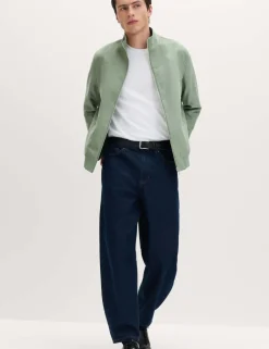 Faux Suede Funnel Neck Jacket