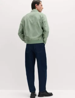 Faux Suede Funnel Neck Jacket