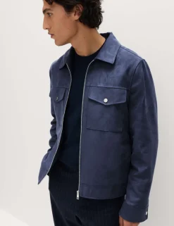 Faux Suede Trucker