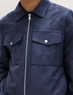 Faux Suede Trucker