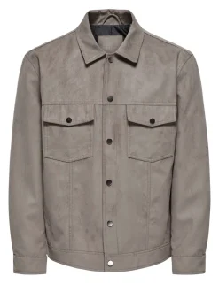 Faux Suede Trucker Jacket