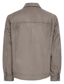 Faux Suede Trucker Jacket