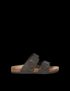 Faux Suede Two Strap Sandals