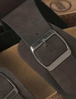 Faux Suede Two Strap Sandals