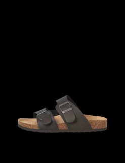 Faux Suede Two Strap Sandals