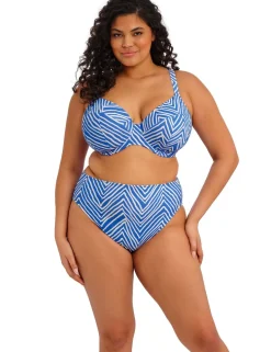Fiji Falls Striped High Waisted Bikini Bottoms