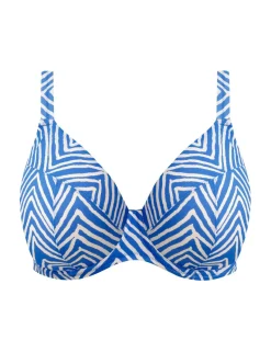 Fiji Falls Striped Wired Plunge Bikini Top (E-JJ)