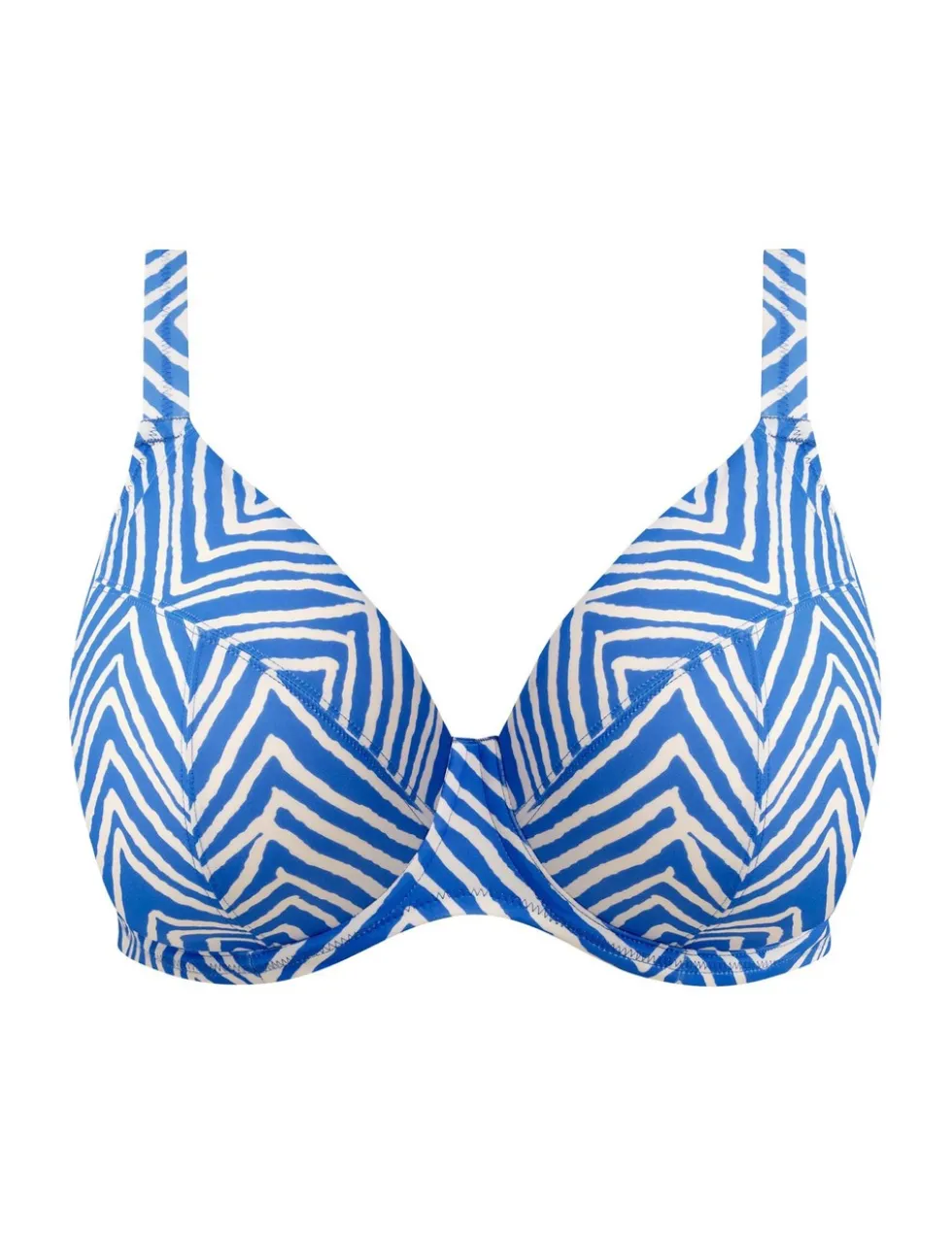 Fiji Falls Striped Wired Plunge Bikini Top (E-JJ)