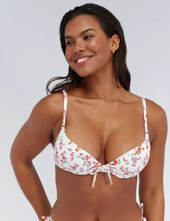 Fiji Floral Wired Plunge Bikini Top (B-DD)