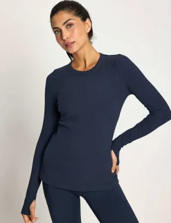 Fiona Cotton Rich Ribbed Crew Neck Top