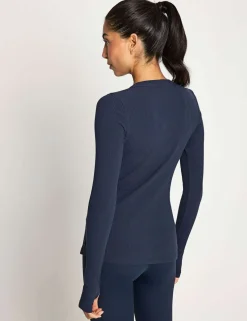 Fiona Cotton Rich Ribbed Crew Neck Top
