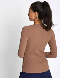 Fiona Cotton Rich Ribbed Crew Neck Top