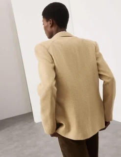 Flax Linen Blend Relaxed Textured Blazer