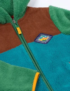 Fleece Colour Block Hooded Jacket (0-12 Yrs)