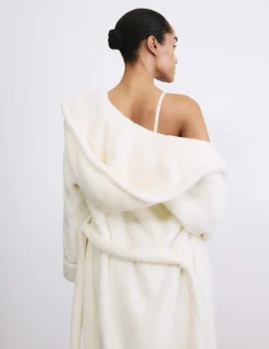 Fleece Hooded Dressing Gown