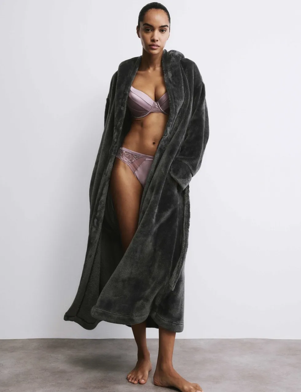 Fleece Hooded Dressing Gown