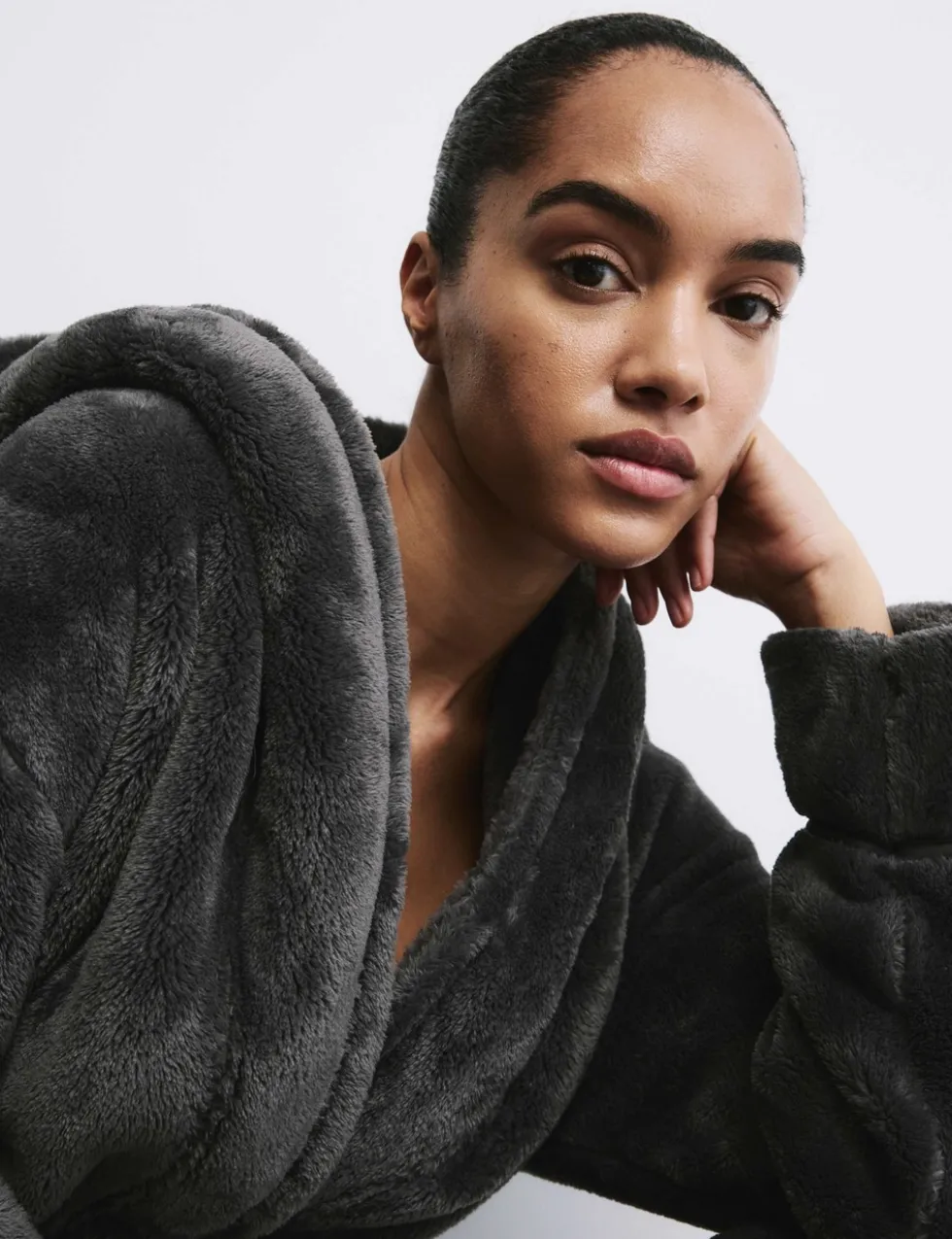 Fleece Hooded Dressing Gown