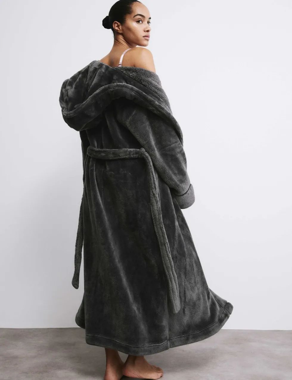 Fleece Hooded Dressing Gown