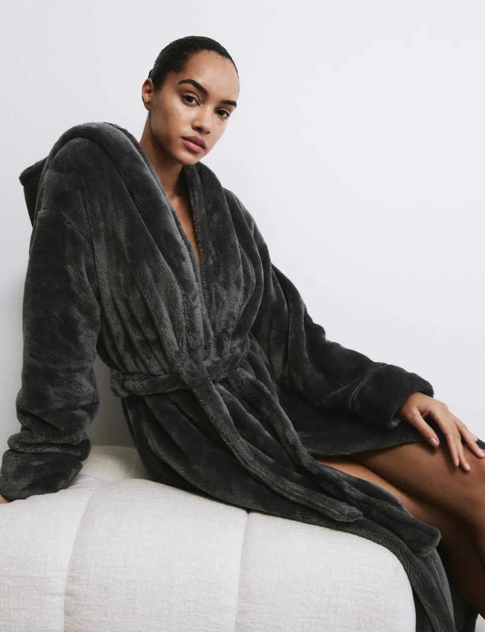 Fleece Hooded Dressing Gown