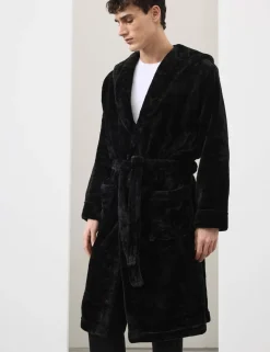 Fleece Supersoft Hooded Dressing Gown