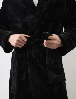 Fleece Supersoft Hooded Dressing Gown