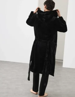 Fleece Supersoft Hooded Dressing Gown