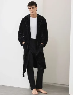 Fleece Supersoft Hooded Dressing Gown
