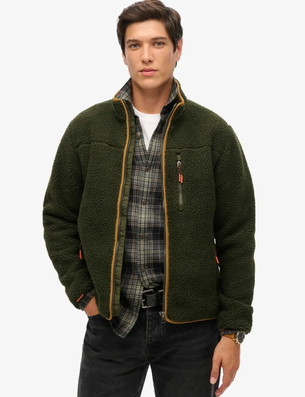 Fleece Zip Up Funnel Neck Jacket
