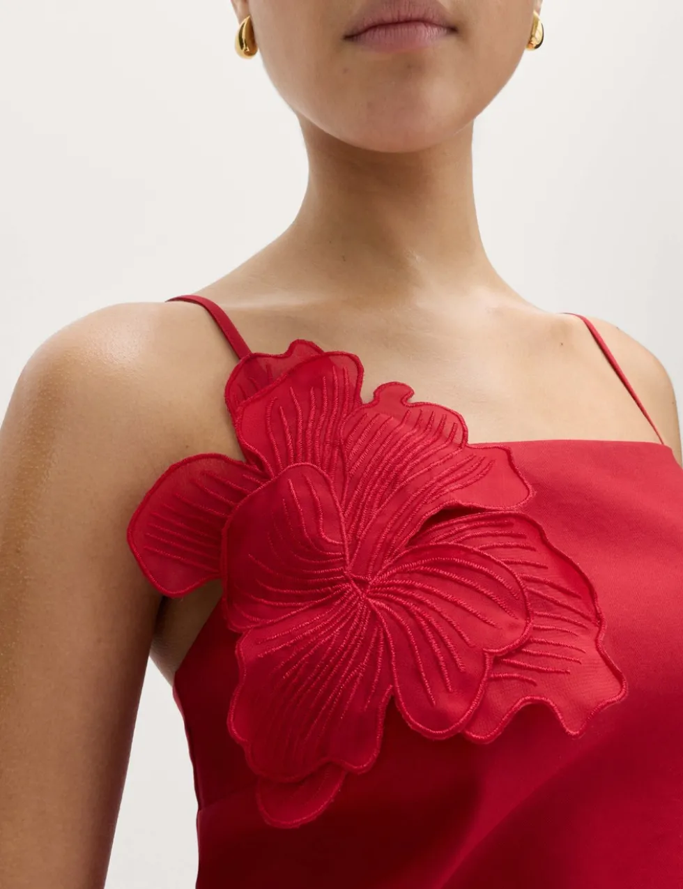 Floral Appliqué Mini Shift Dress