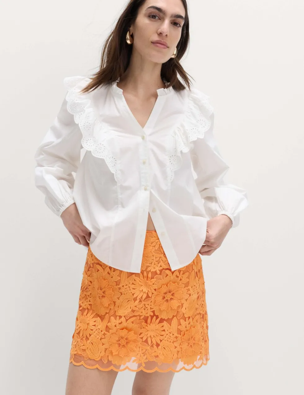 Floral Applique Mini Bodycon Skirt