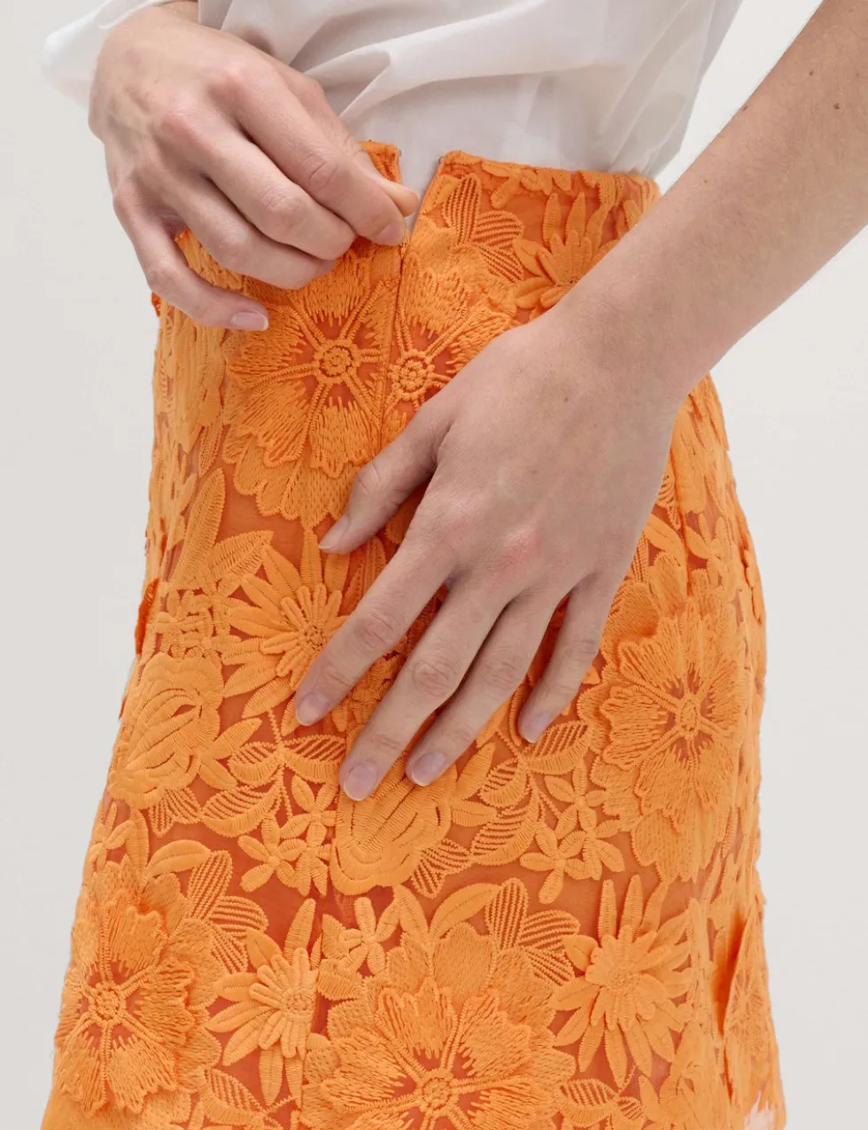 Floral Applique Mini Bodycon Skirt