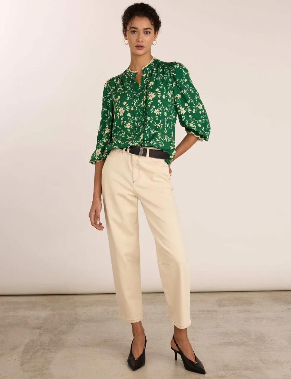 Floral Blouson Sleeve Blouse