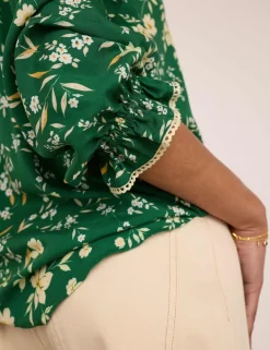 Floral Blouson Sleeve Blouse