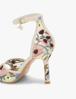 Floral Buckle Stiletto Heel Sandals