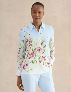 Floral Collared Button Through Shirt