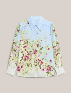 Floral Collared Button Through Shirt
