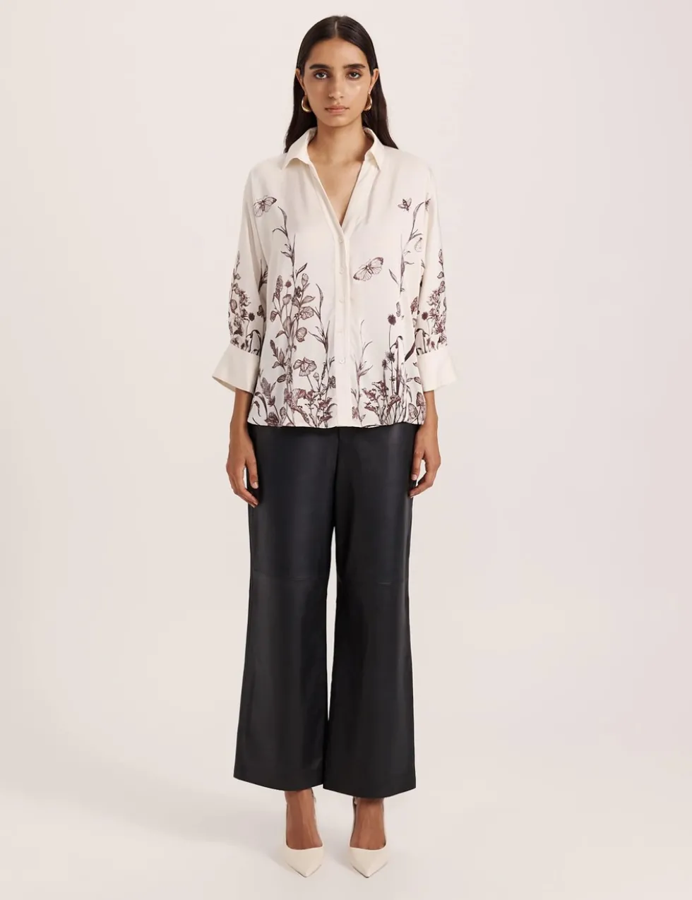 Floral Collared Relaxed Shirt