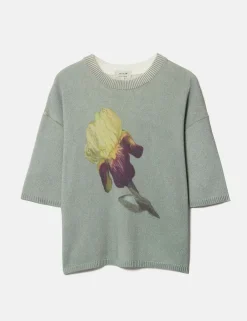 Floral Drop Shoulder Jumper with Linen