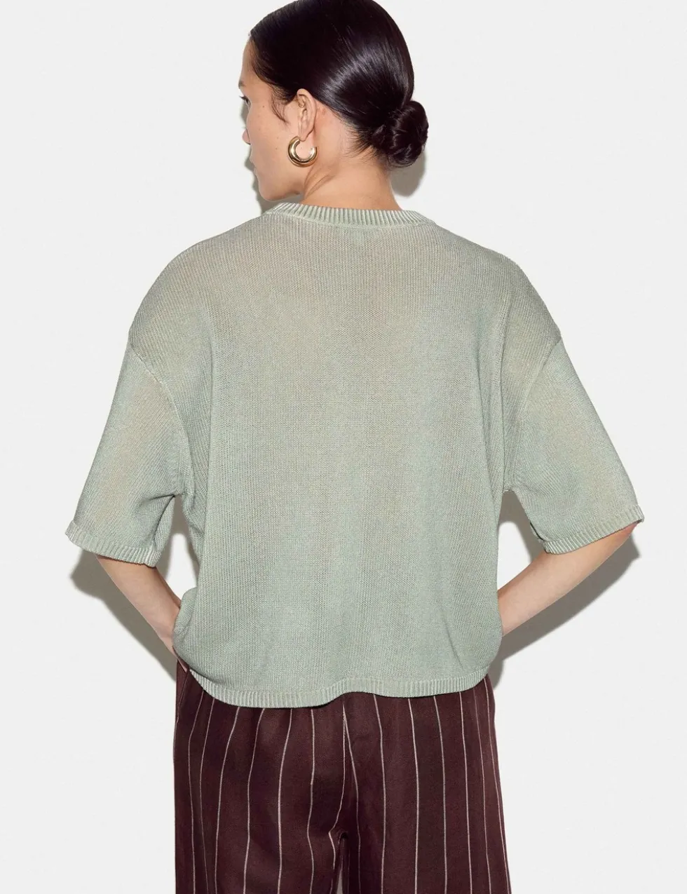 Floral Drop Shoulder Jumper with Linen