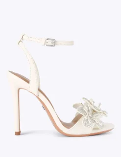 Floral Embellished Stiletto Heel Sandals