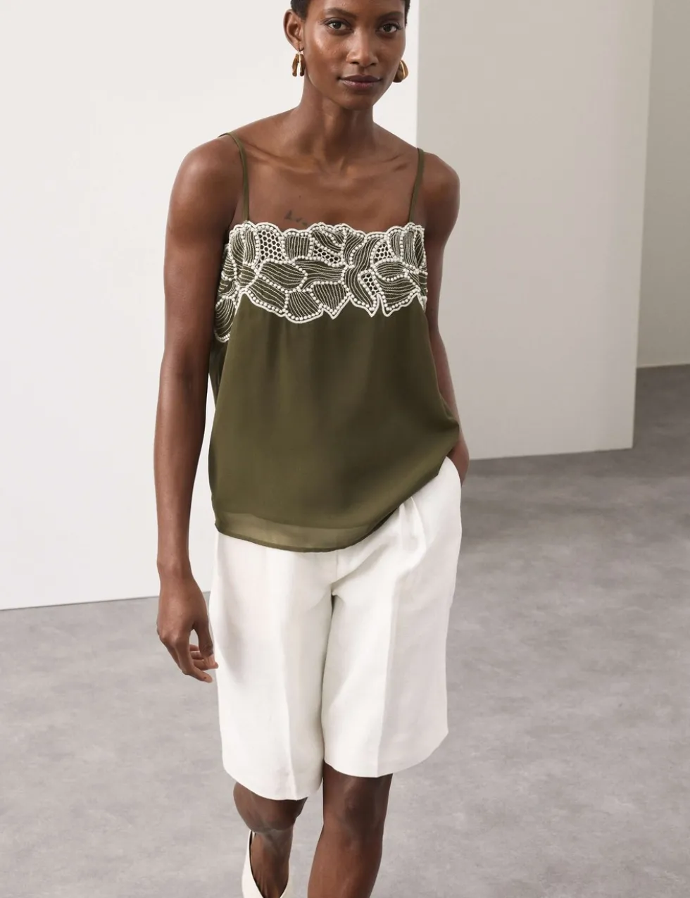 Floral Embroidered Cami Top