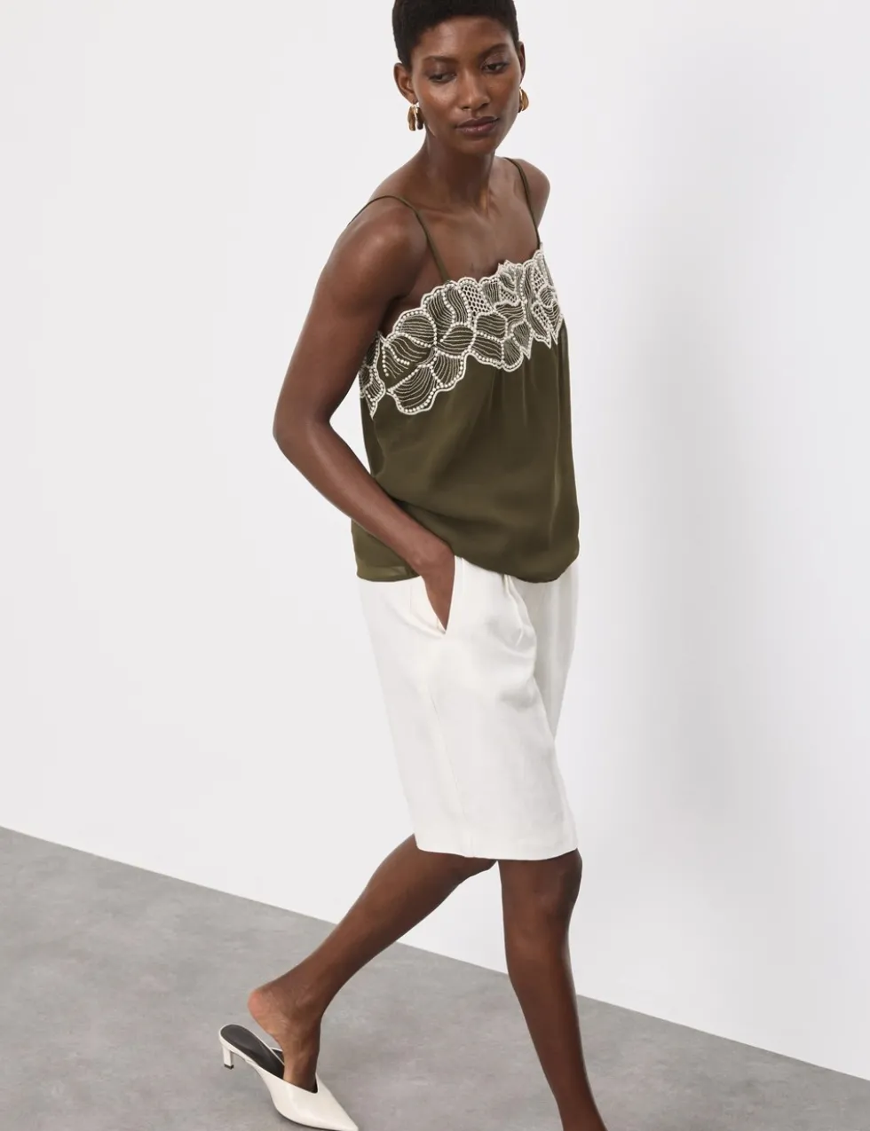 Floral Embroidered Cami Top