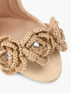Floral Embroidered Stiletto Heel Sandals