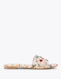 Floral Embroidery Flat Sandals