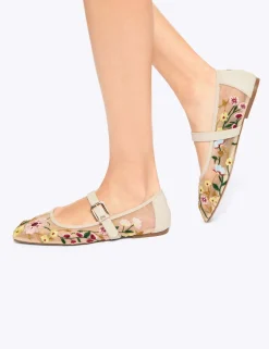 Floral Flat Mesh Ballet Flats