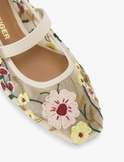 Floral Flat Mesh Ballet Flats