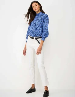 Floral Frill Detail Blouse with Cotton