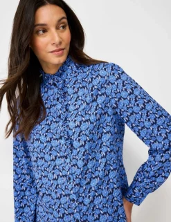 Floral Frill Detail Blouse with Cotton