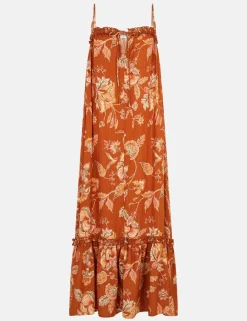 Floral Frilled Maxi Beach Dress